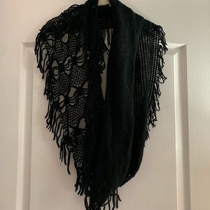 Black knit infinity scarf